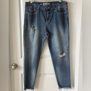 Rewash Blue Distressed Frayed Hem Casual Denim Jeans 15R/L